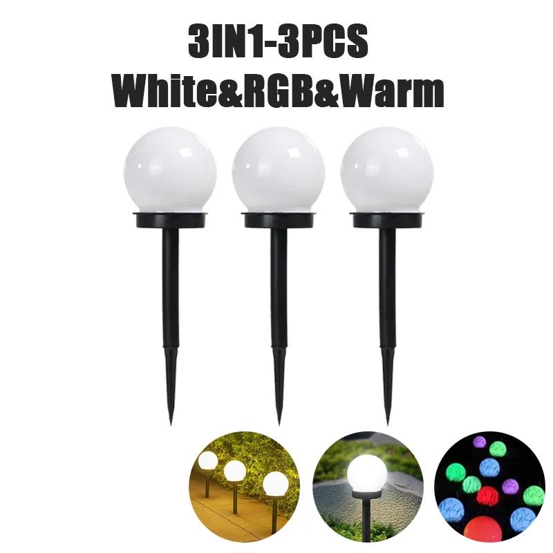 6PCS LED Solar Lawn Light Spherical Energy Saving Waterproof Simple Atmosphere Lighting Outdoor Garden Lawn Street Garden Lights
