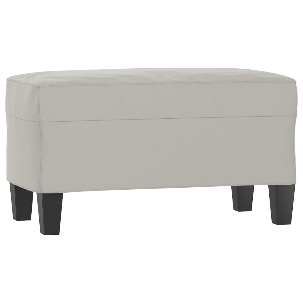 Bench Light Grey 70 X 35 X 41 Cm Microfibre Fabric