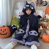 Halloween Fledermaus Bademäntel Nachthemd Flügel Korallenfleece Nachtwäsche Mode Kapuzen Nachthemden Paar