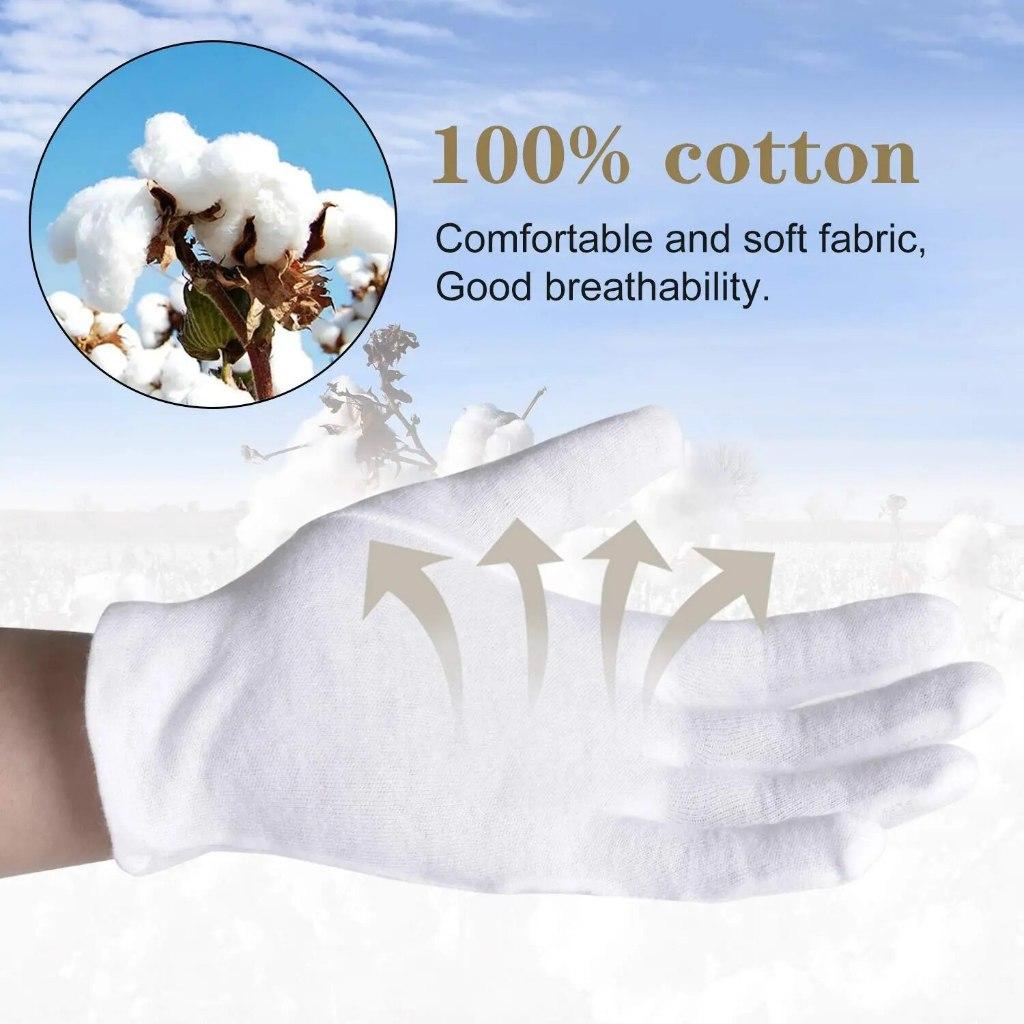 1 Pair Household Cleaning Tools Soft Cotton Work Gloves For Dry Hands Handling Film SPA Gloves Ceremonial High Stretch Gloves