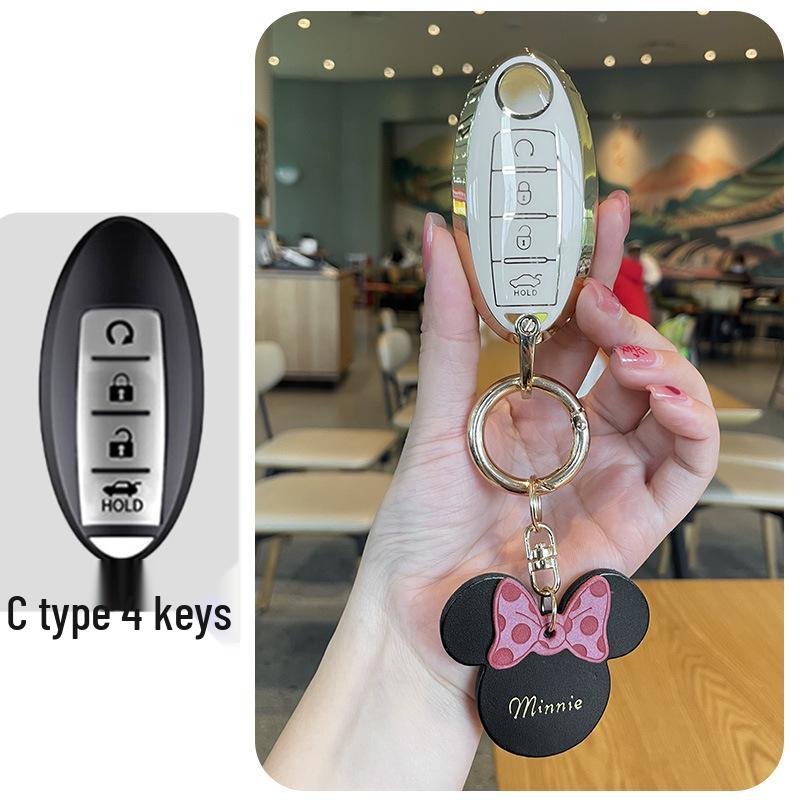 Nissan 14th Gen Sylphy Key Case for Qijun, Murano, Tiida, Teana, Qashqai - Women's Classic Style