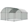 Large Metal Chicken Coop 3 X 3.97 X 2 M Walk-in Chicken Run House, Doom Roof Hen House Enclosure with Cover and Security Lock, Outdoor Duck Rabbit