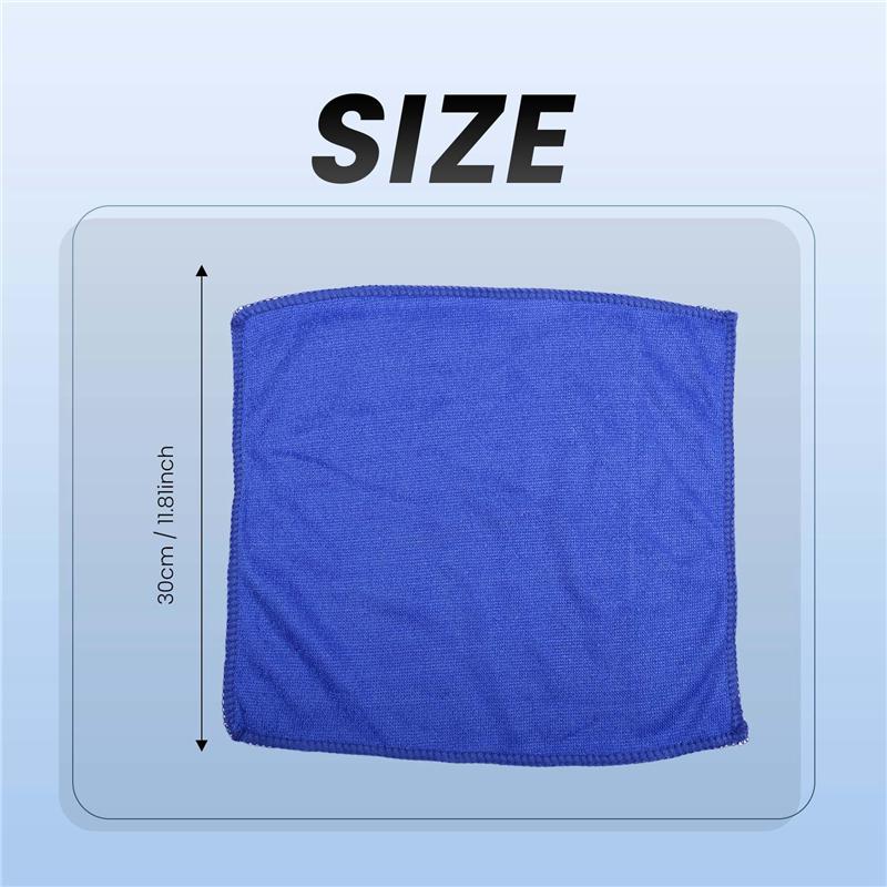 Precise 100Pcs Absorbent Microfiber Towel Car Care Home Kitchen Washing Clean Wash Cloth Towel Blue