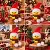 3D-Printed Christmas Duck Figurines, Funny Angry Yellow Duck Deccorations with Red, White, and Green Trim for Desks, Shelves, Entryways, and Cabinets