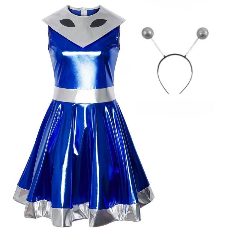 Robot Metal Color Dress Cosplay Costume For Halloween And Movie Roleplay