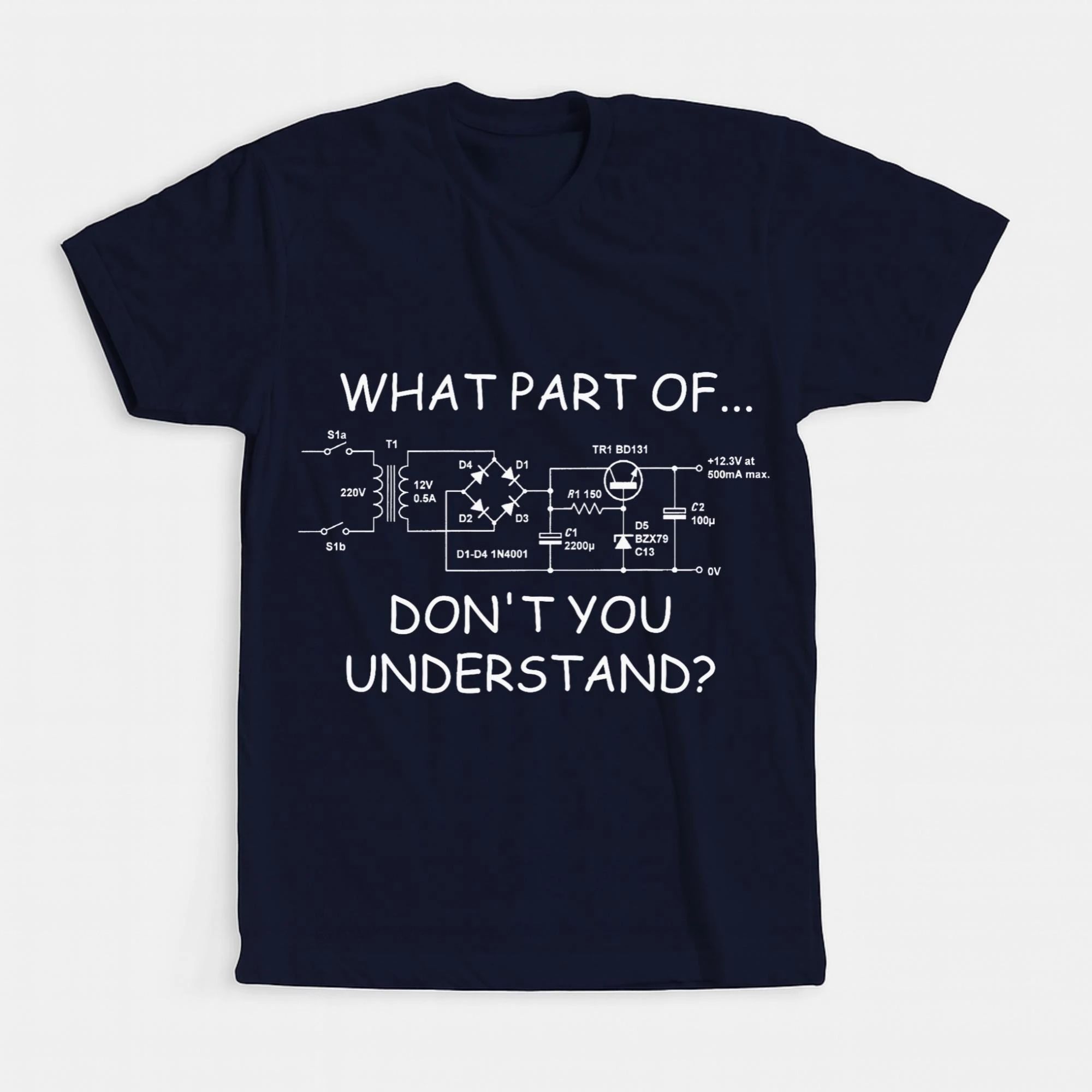 Funny Engineer Tee Y2k Tops What Part Dont You Understand Shirt with Circuit Diagram Gift for Nerds Technicians STEM Fans S