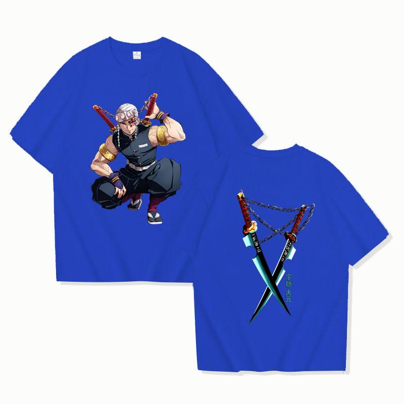 Hot Anime Uzui Tengen Graphic Short Sleeve T-shirts for Women Men Shirts Loose T-shirt Casual Summer T-shirts Plus Size Tops