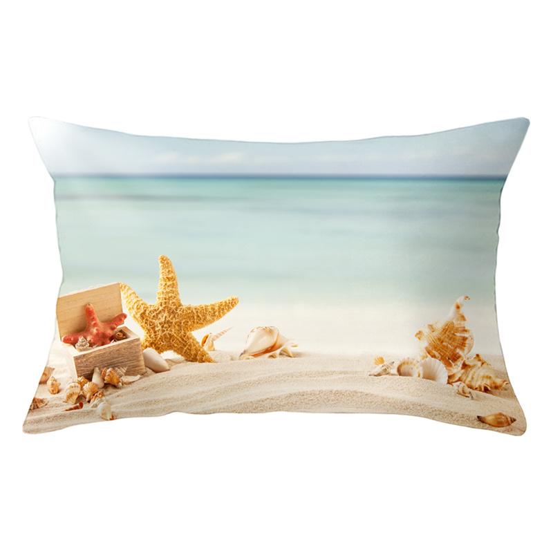 30x50cm Ins Sommer Strand Kissenbezug Meer Seestern Muschel Shell Kissen Abdeckung Sofa Hause Dekoration Landschaft Polyester kissenbezüge