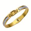 Fashion classic shiny decorative bamboo design bracelet gold-plated light luxury open bracelet