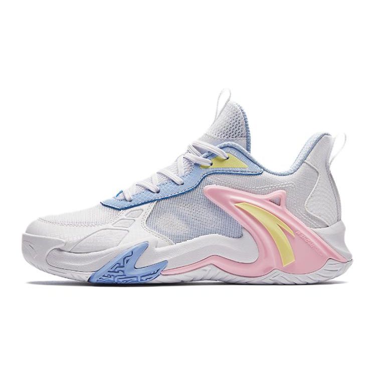 ANTA Women s Kuangchao Professional Basketball Shoes White Blue Pink Yellow A312421105-2 39