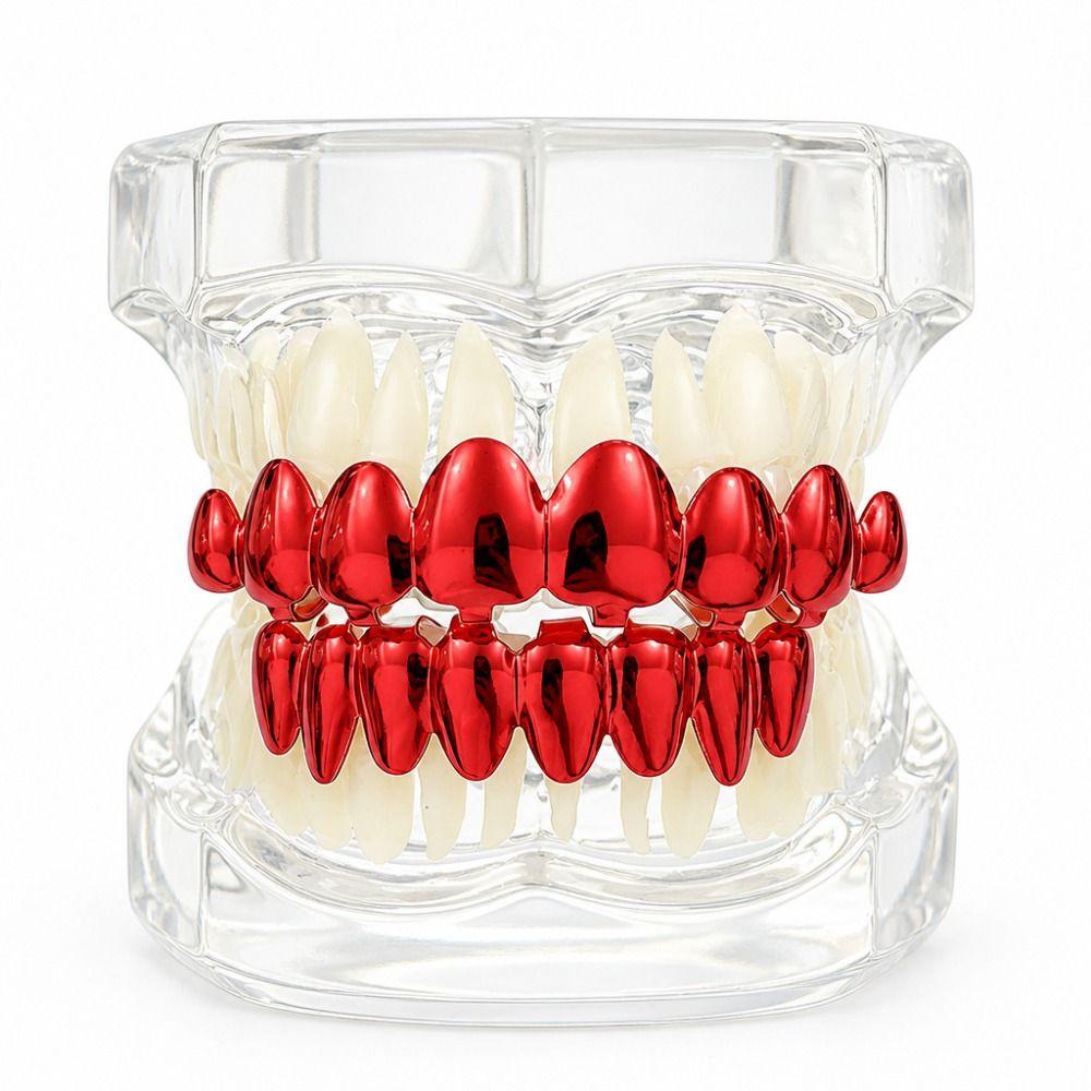2 piezas/juego Ecológico Dientes de Cobre Grillz Caps Antideslizante Dientes Joyería Eventos