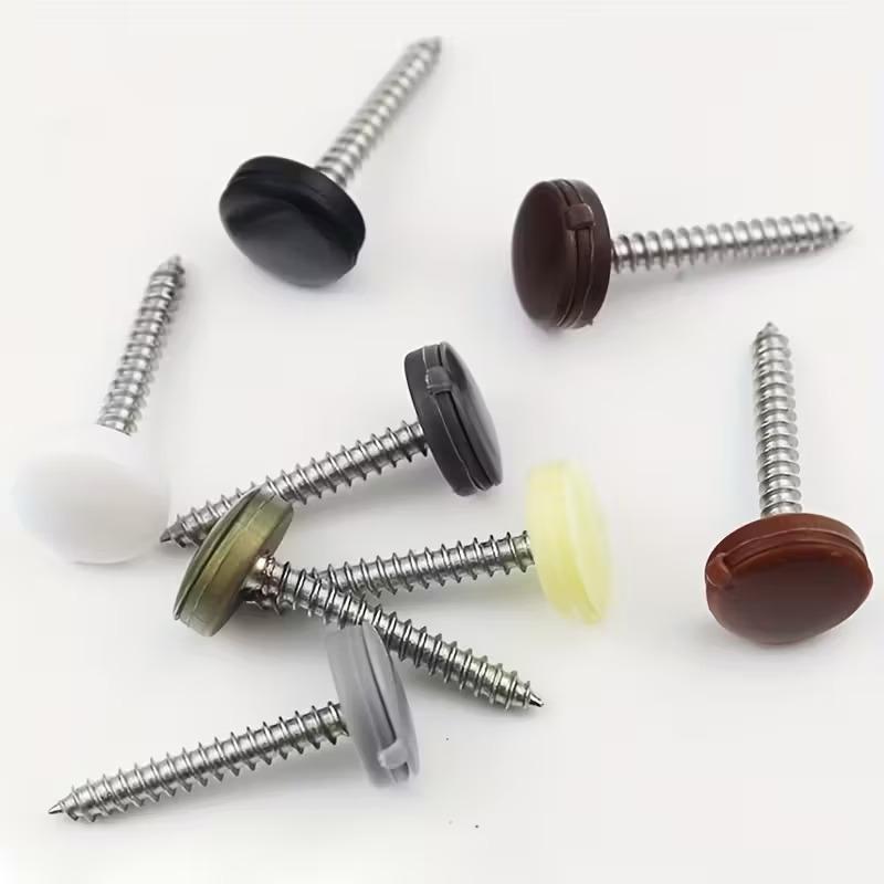 Thickened ScrewCap Set Self-Tapping ScrewProtector FurnitureScrewCovers with Plastic Hinges for M4/M3.5 Screws Cabinet Hole Caps