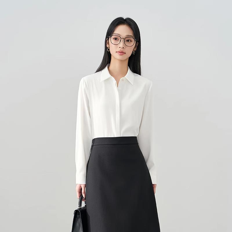 Bodexiaojie White Professional Blouse for Women, Interview Attire, Office Wear, Formal Top, Suit Inner Layer, Workplace Elegant Blouse