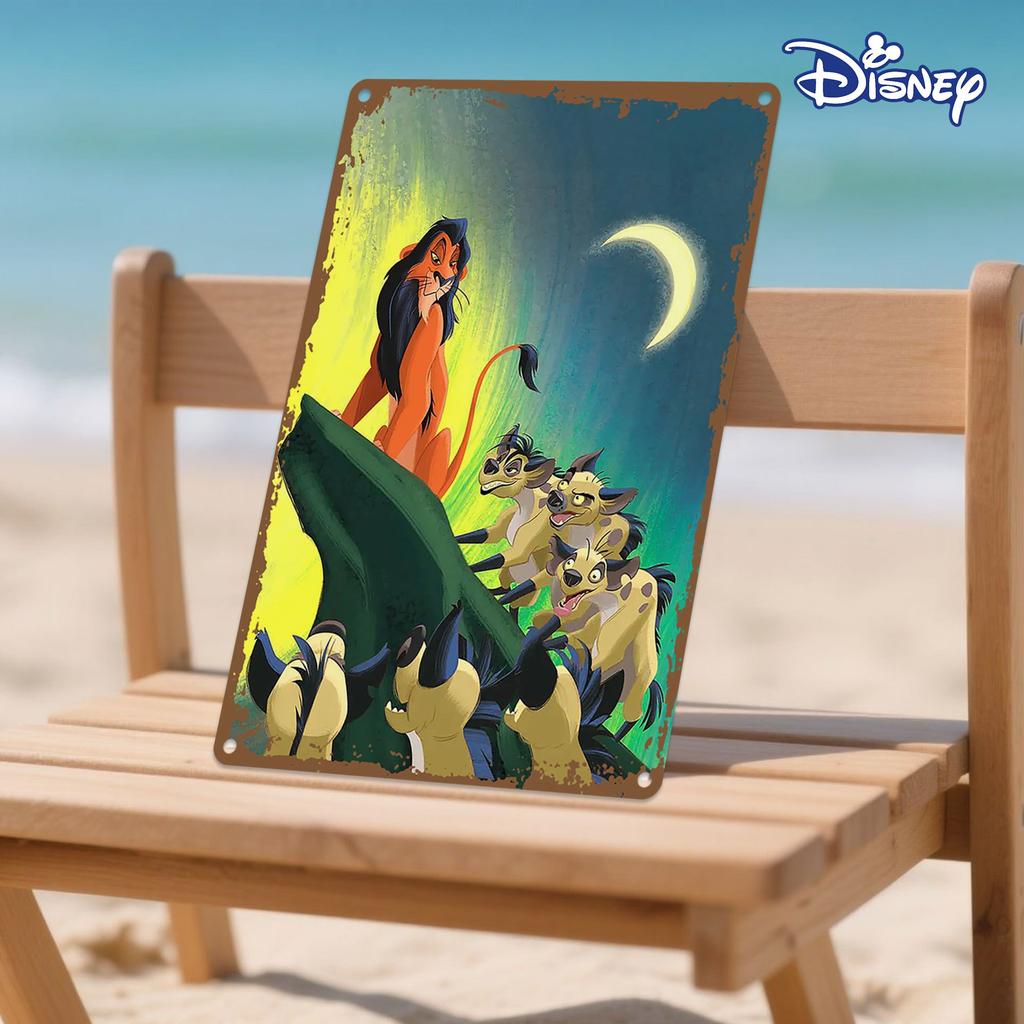 Disney 1pc Metal Tin Sign Majestic Lion King with Hyenas in Colorful Jungle Art20.32 x 30.48 cm Perfect for Home Decor and Holid