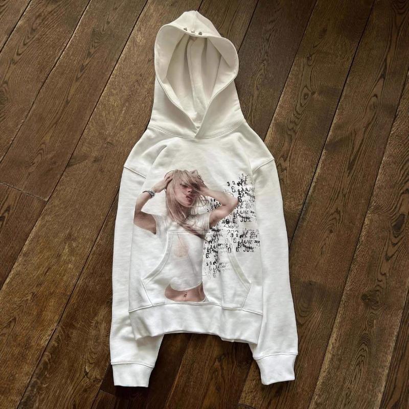 Y2K printed long sleeved men's high street fashion brand casual hooded