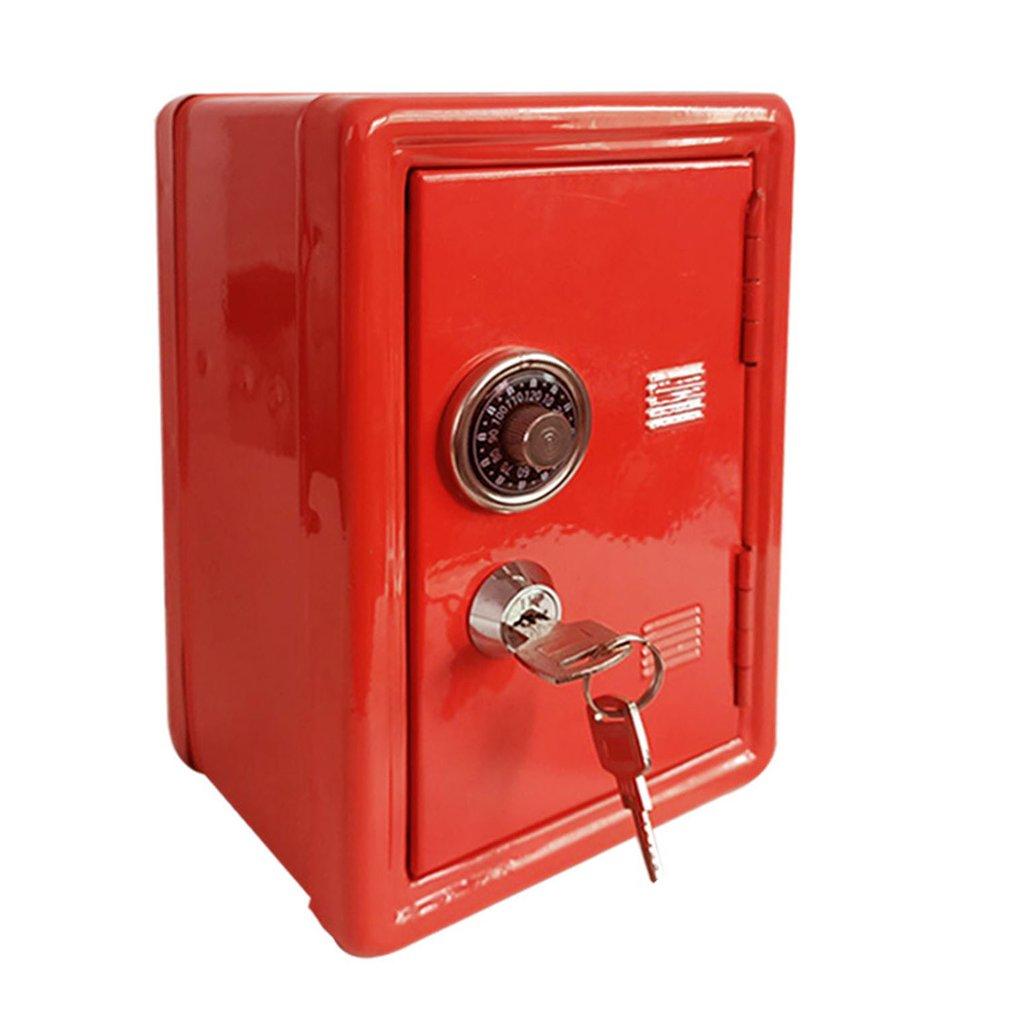 Mini Metal Safe Piggy Bank With Key Lock and Combination Children's Coin Piggy Bank Desktop Storage Box For Boys and Girls