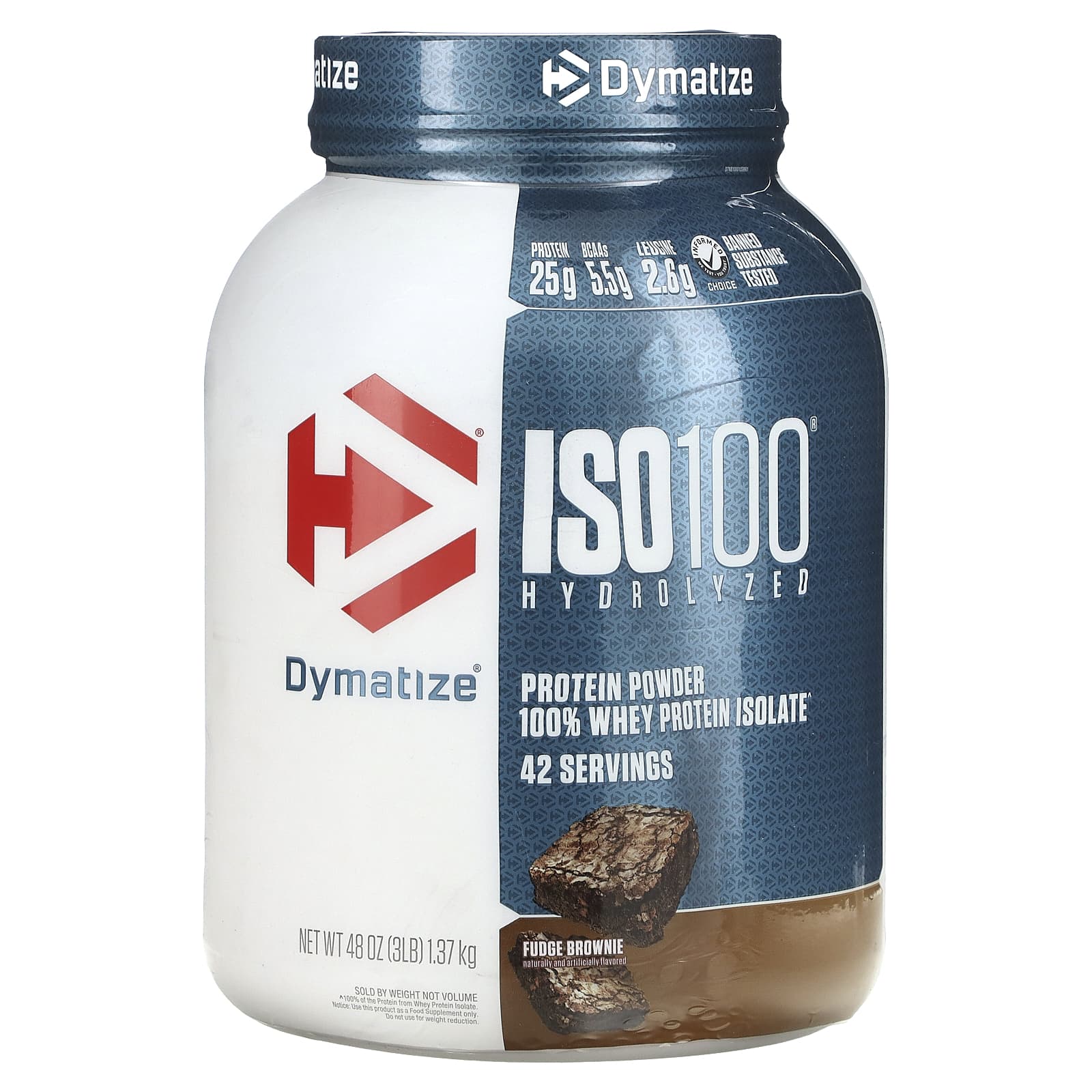 

Iso100® Hydrolyzed, 100% Whey Protein Isolate, Fudge Brownie Flavor, 1.37Kg (3Lb)
