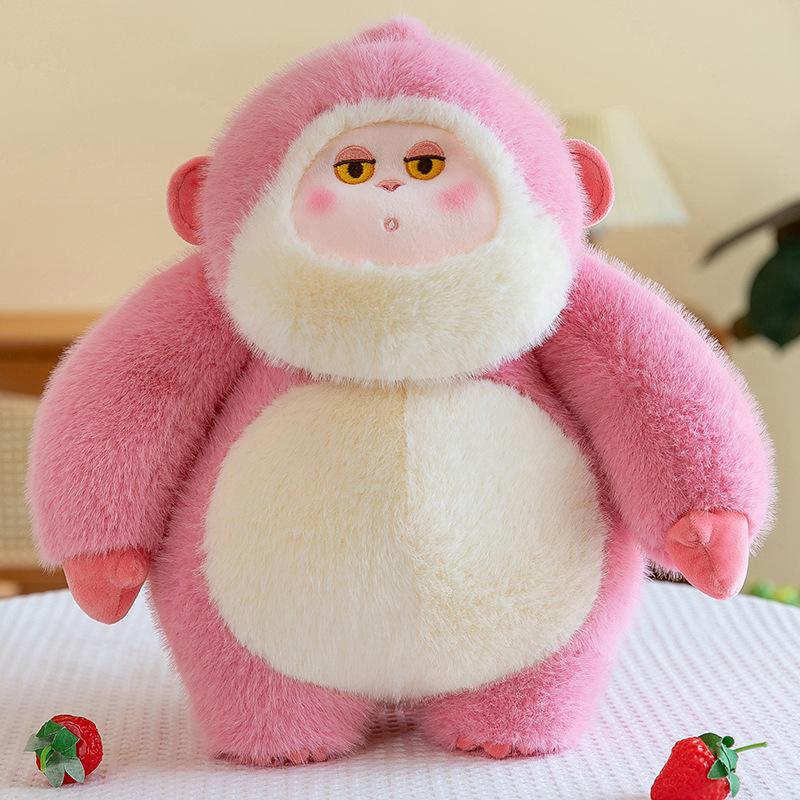 

Cute Monkey Plush Cartoon Gorilla Doll To Soothe Children Birthday Gift Holiday 25cm/9.84in розовый
