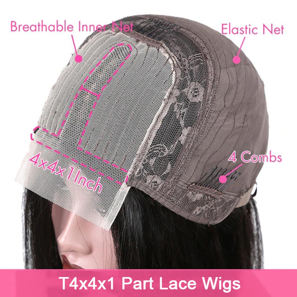 Short 8 To 16 Inch Kinky Curly Bob Human Hair Wig Pre Plucked T Part Lace Peruvian Curly Human Hair Bob Wigs For Women and Girls