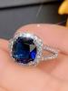 European and American Fashionable Women's Simple and Atmospheric Wedding Ring, Personalized and Creative Sapphire High-end Ring
