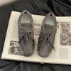 Retro mesh breathable lace-up Velcro flat-bottomed casual shoes women's 2025 autumn new versatile ballet training shoes
