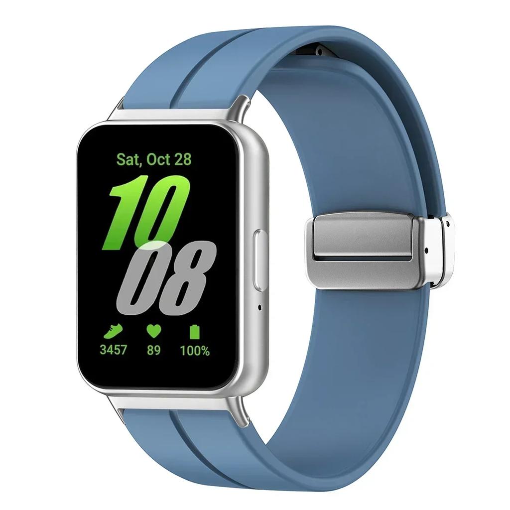 Cinturino in Silicone per Samsung Galaxy Fit3 Cinturino per Orologio Fibbia Magnetica Braccialetto Sostituzione Correa