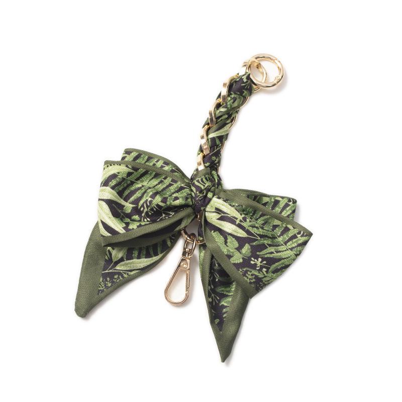 Stylish Silk Scarf Woven Bag with Metal Strap, Shoulder Bag, Exquisite Bow Pendant, Women's Backpack Strap