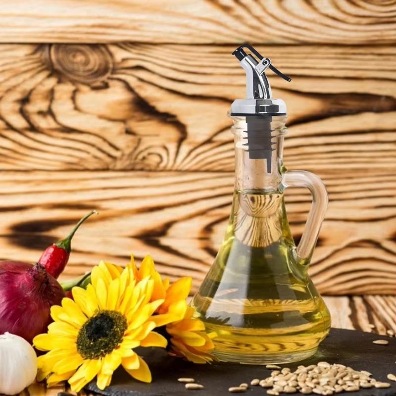 4PCS Oil Bottle Stopper Lock Plug Seal Leak-proof Nozzle Sprayer Cocktail Cap Liquor Dispenser Wine Stopper Wine Accessories
