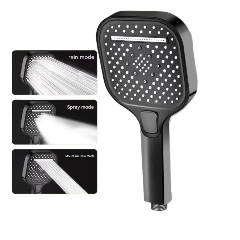 

Large Panel Hand Shower Head Large Flow Rainfall High Pressure Bathroom Accessories 3 Modes With Filter Shower Replacement