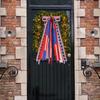 Patriotic Wreath Sash for Front Door Red White Blue Star Wreath Sash Ribbon Accessories for 4th of July Memorial Day Yard Porch Decor