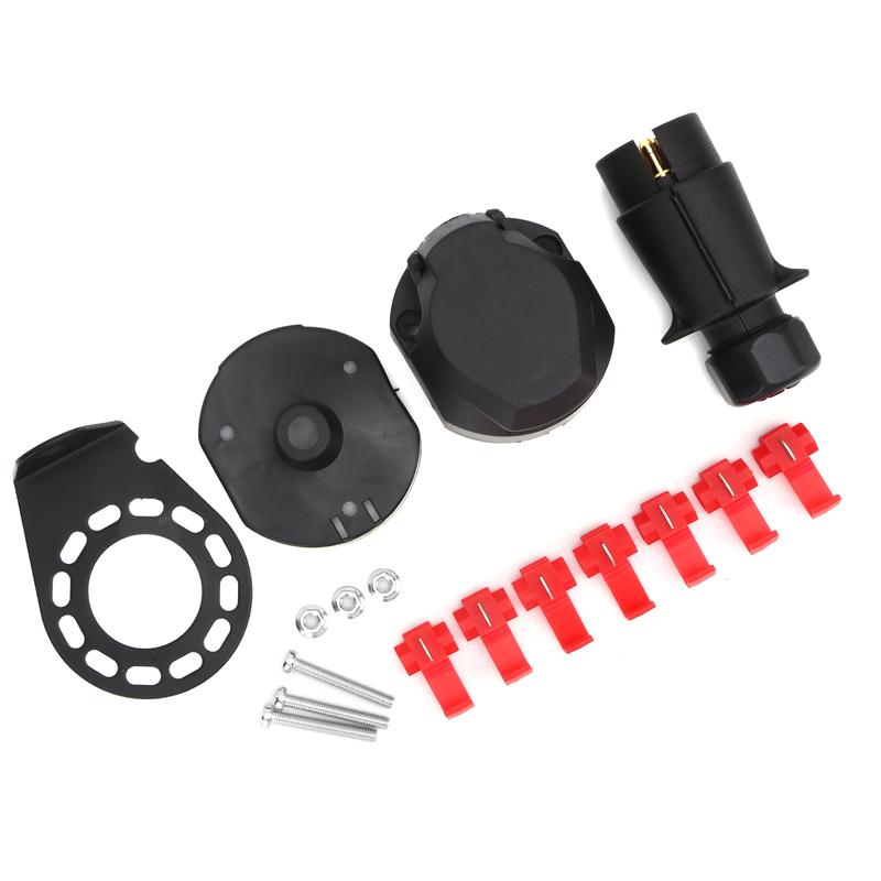 Trailer Adapter Trailer Parts Trailer Plug Connector Kit 7 Pin 92x50mm Universal Corrosion Resistant Iron Durable Trailer Socket
