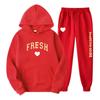 2023 Autumn/Winter New Trendy Street Loose Hoodie Set for Men's Trendy Hip Hop Casual Top Thickened