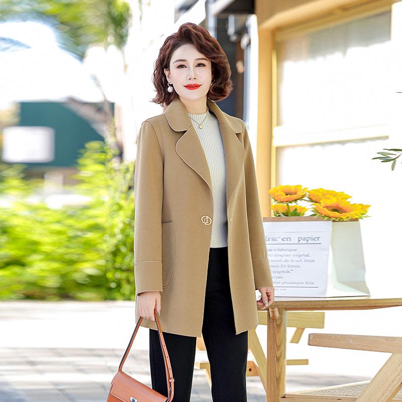 

Женский тренч средней длины однотонный повседневный 2XL 110–120 jin хаки