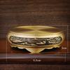 Bronze Chinese Retro Ornament: Brass Incense Burner with Mountain, Kylin, and Lotus Bases, Hundred Blessings Jar Design