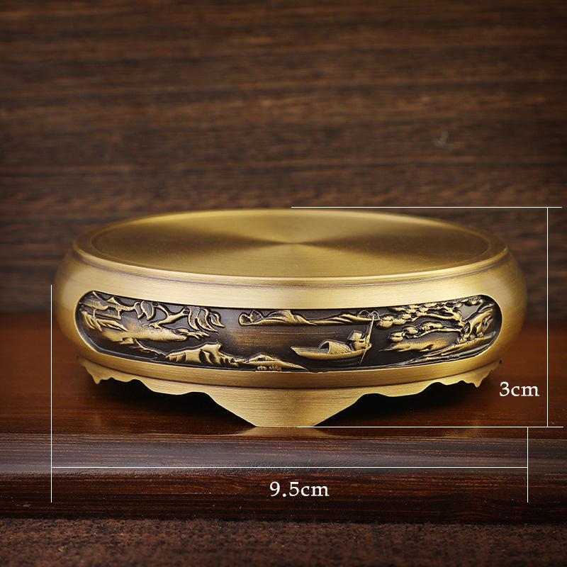 Bronze Chinese Retro Ornament: Brass Incense Burner with Mountain, Kylin, and Lotus Bases, Hundred Blessings Jar Design