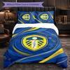 Leeds United Football 3 Piece Bedding Set Soft Duvet Cover Set with Pillowcases Printed Bedroom Decor Set for Home