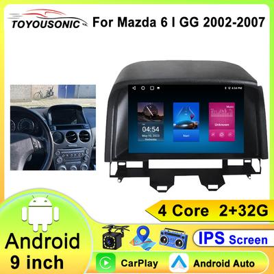 For Mazda 6 Atenza GG 2002 - 2008 2K QLED / IPS Android 13 DSP Car Radio Multimedia Video Player GPS CarPlay Head Unit