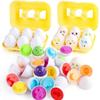 Color Shape Matching Game Easter Eggs Toy Learning Teaching Toy Sorting Activity Eggs Set for Child Party Supply 6PCS