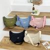 Women's bag new casual dumpling bag large capacity solid color simple commuting shoulder bag student class messenger bag