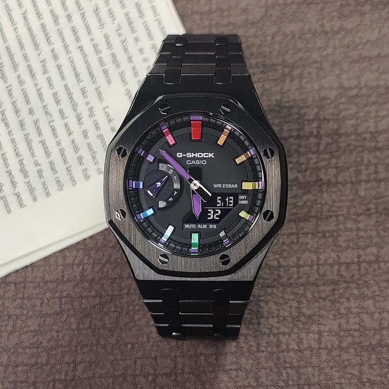 Casio Men Liquid Crystal,Analog Dual Display Series 44mm Black Watch GA-2100SKE-7A(Watch3--)