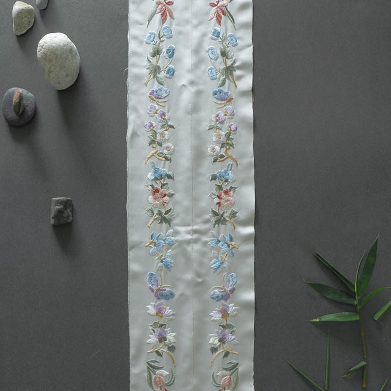 

A Pair 50cm Chinese Embroidery Webbing Lace Retro Ribbon Trim for DIY Hanfu Cheongsam Lapel Collar Sleeve Edge Decor Accessories 50cm