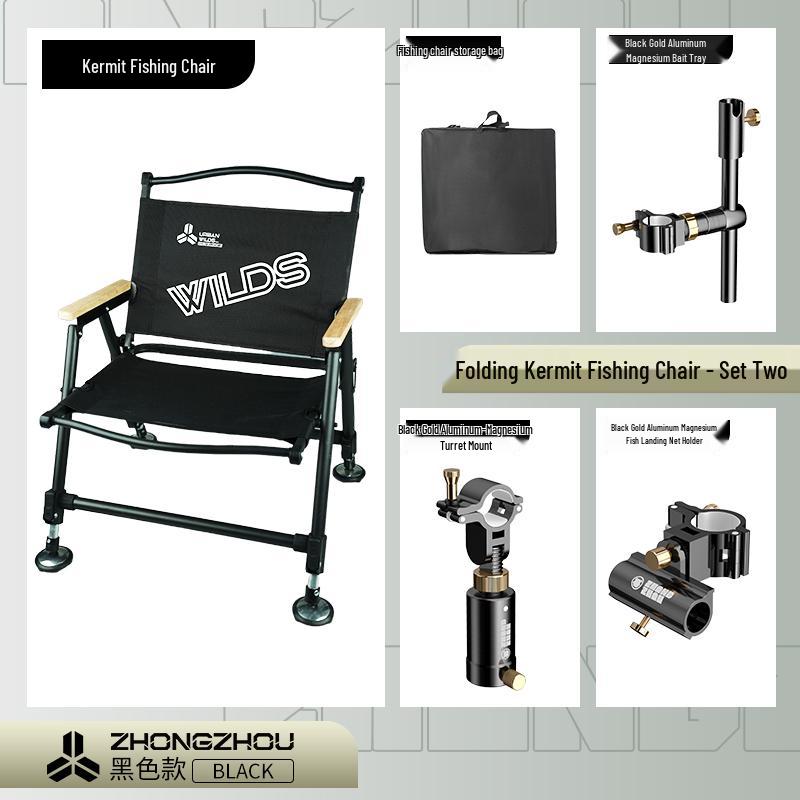 Kermit All-Terrain Folding Fishing Chair with Lifting Legs - Lightweight and Convenient