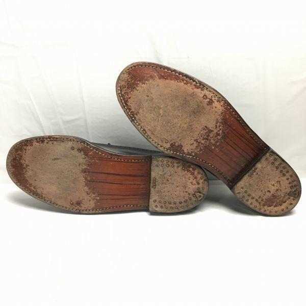 1979 Vintage FLORSHEIM Kenmoor Long Wingtip Business Shoes Black Size 10C 27.027.5(USED)