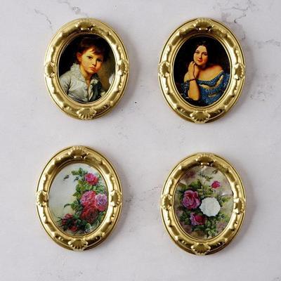 Miniature Oval Swing Dressing Mirror in Brass Stand Dolls House Accessories