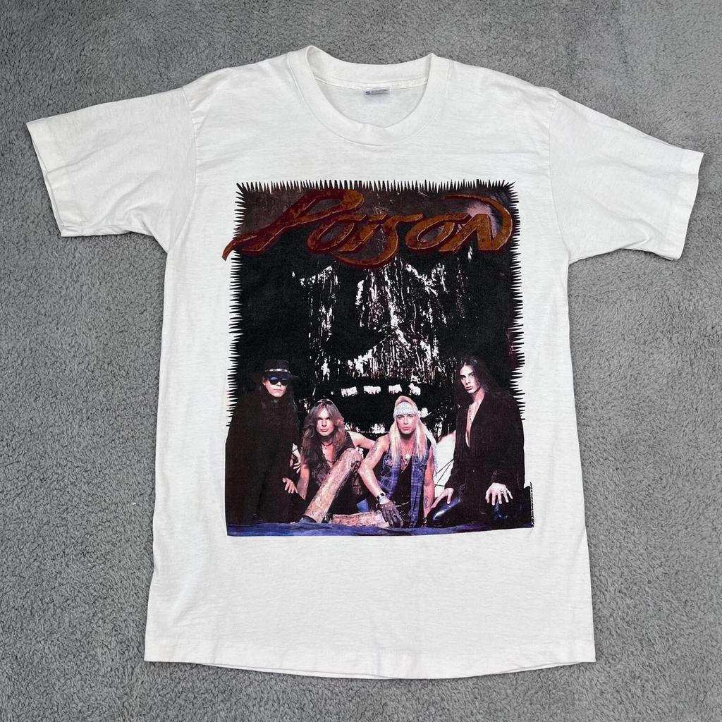VTG Poison Native Tongue 1993 White Tour T-Shirt Size Large