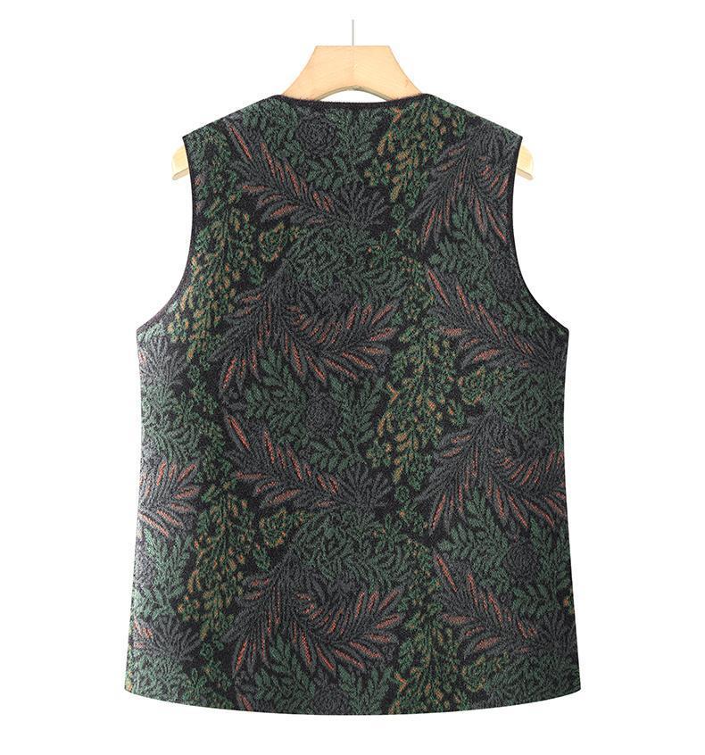 Plus Velvet Autumn/Winter Vest for Middle-Aged & Elderly Women - Button-Up, Grandma, Warm, Thicker Design