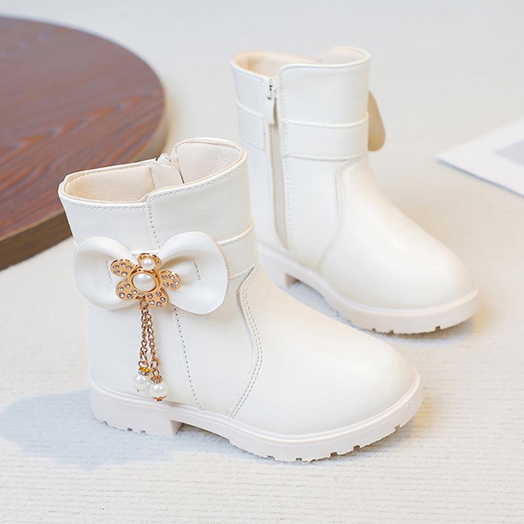 Children's Boots, Single Boots, British Snow Boots, Girls' Suede Side Zipper Boots, Midsole Boots