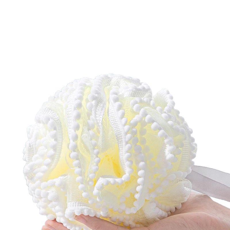Free Shipping: Large Non-Dispersing Exfoliating Flower Bath Ball - High-End Foaming Shower Sponge for Women