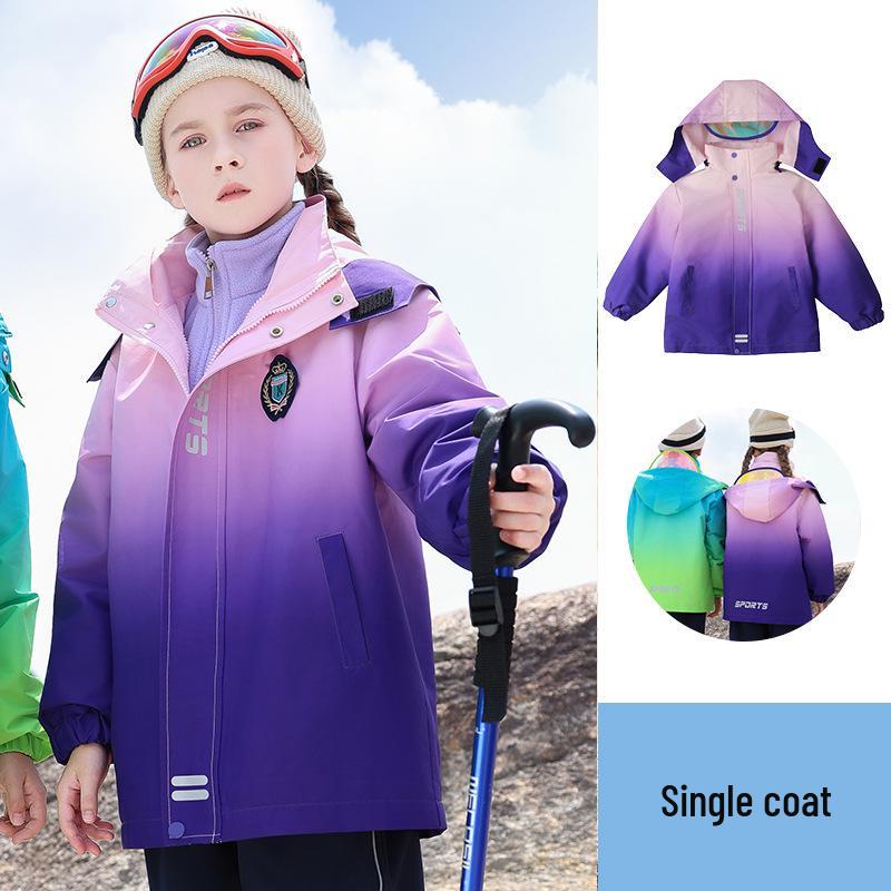 Autumn/Winter School Uniform Set: Velvet-Enhanced Windbreaker & Kindergarten Three-Piece Set