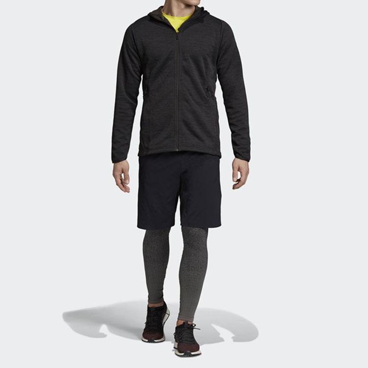 Adidas Hooded Comfortable Breathable Casual Sports Jacket Men Jackets Black DM4377